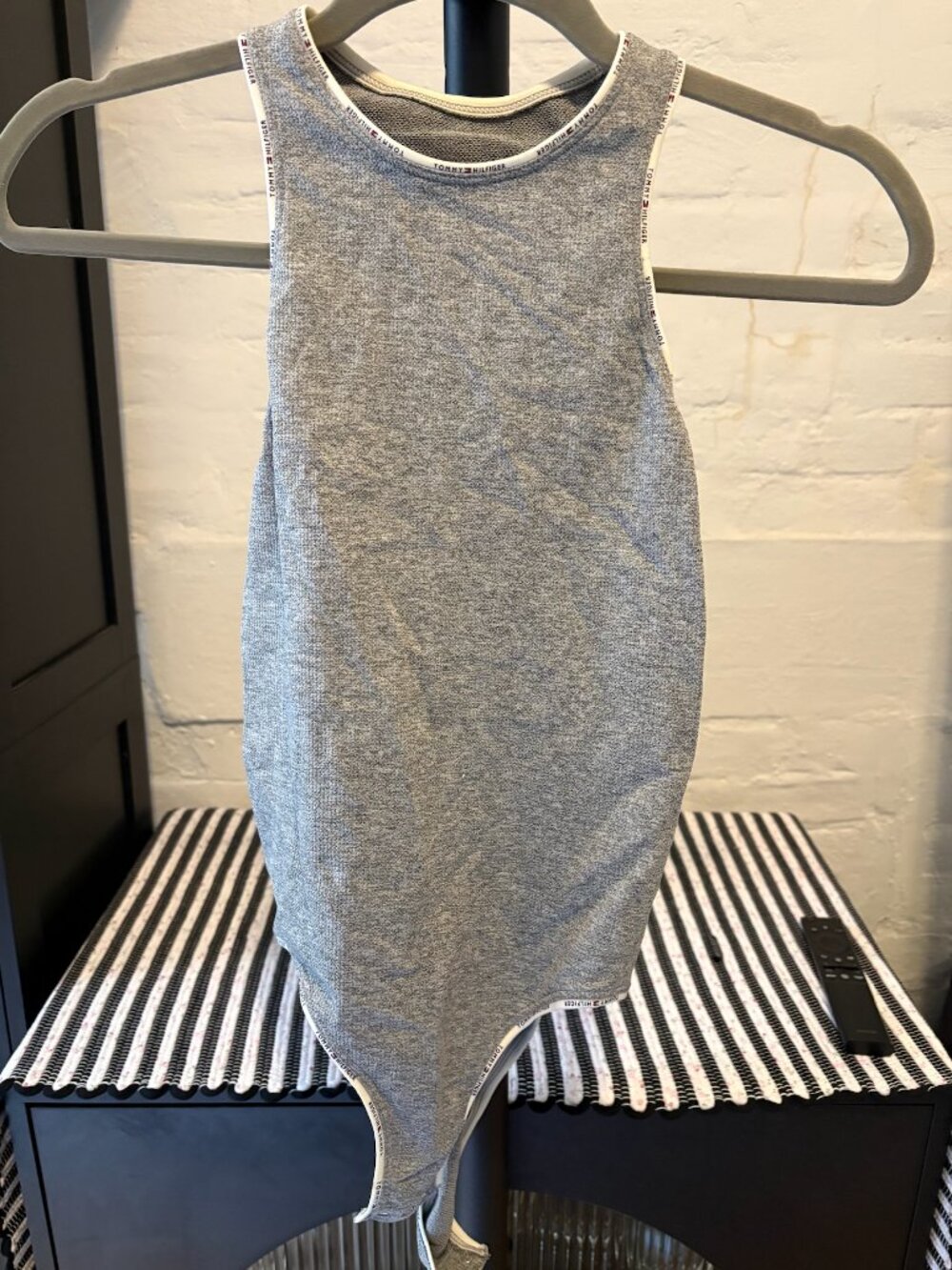 Tommy Hilfiger Gray Athletic Bodysuit, Size Small